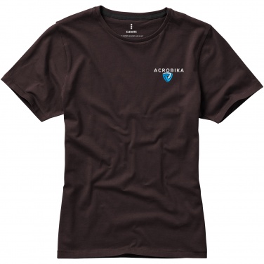 Logo trade corporate gifts image of: Nanaimo short sleeve ladies T-shirt, dark brown
