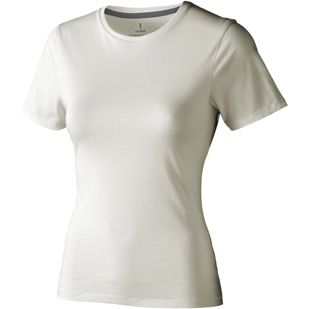 Logo trade business gifts image of: Nanaimo short sleeve ladies T-shirt, light grey