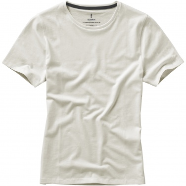Logo trade advertising products picture of: Nanaimo short sleeve ladies T-shirt, light grey