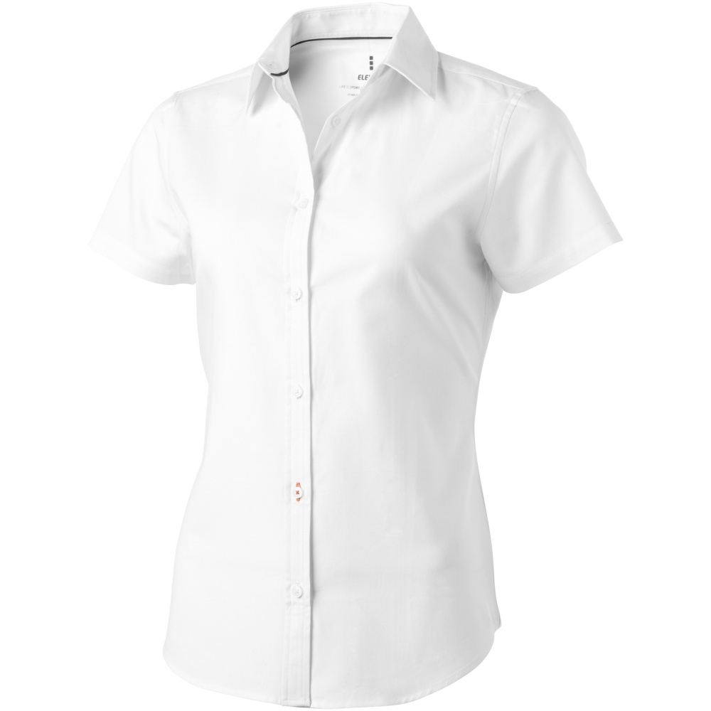 Logo trade business gift photo of: Manitoba short sleeve ladies shirt, white