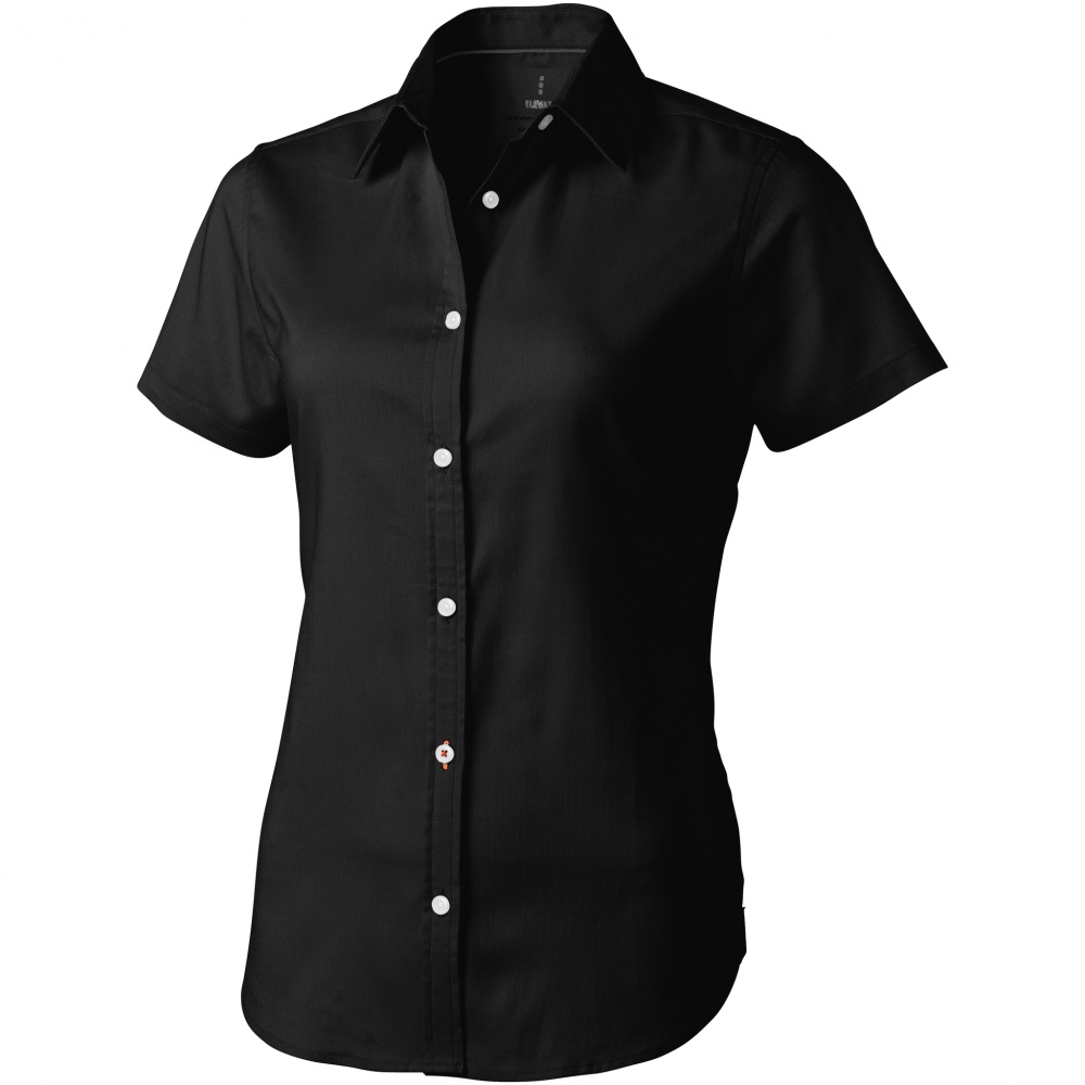 Logo trade promotional products picture of: Manitoba short sleeve ladies shirt, black