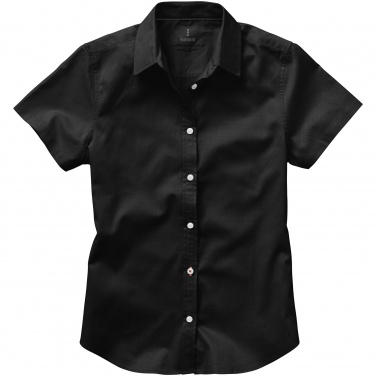 Logo trade promotional giveaways image of: Manitoba short sleeve ladies shirt, black