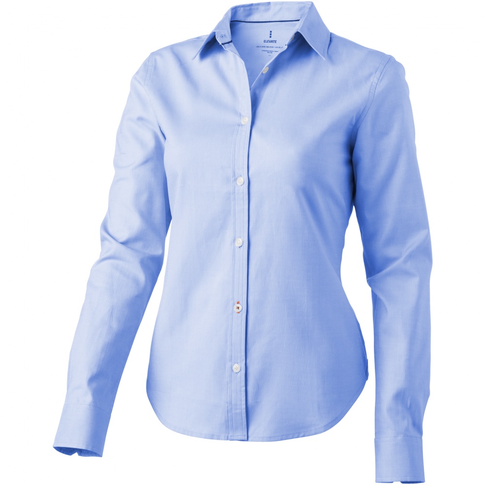 Logo trade promotional giveaways image of: Vaillant long sleeve ladies shirt, light blue