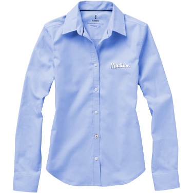Logo trade promotional giveaways picture of: Vaillant long sleeve ladies shirt, light blue