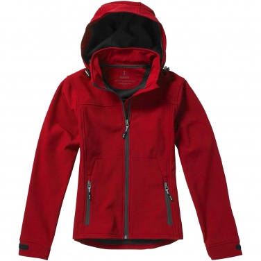 Logo trade promotional giveaway photo of: Langley softshell ladies jacket, red