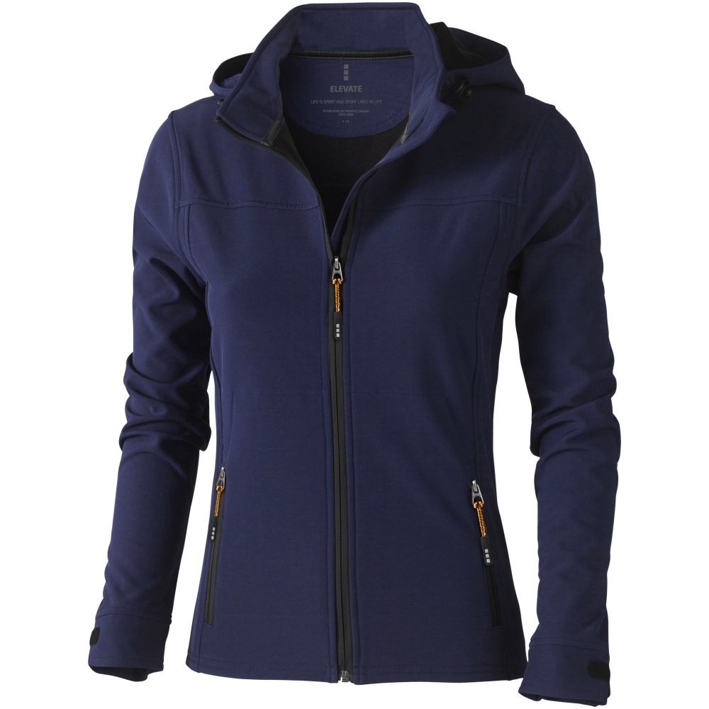 Logo trade advertising products picture of: Langley softshell ladies jacket, navy