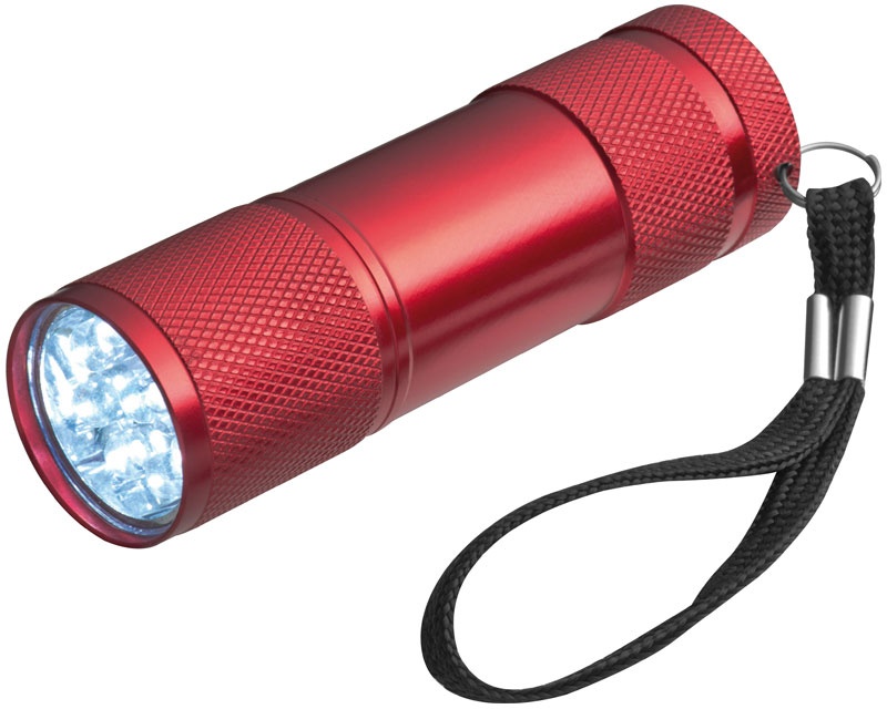 Logo trade promotional items picture of: Flashlight 9 LED, red