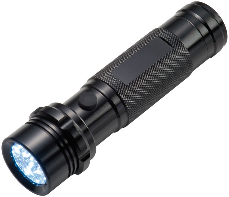Logo trade promotional giveaways image of: Flashlight - multi tool, black