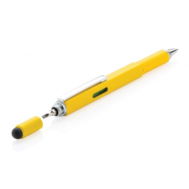 Logo trade promotional giveaway photo of: 5-in-1 toolpen, yellow