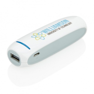 Logotrade promotional product picture of: 2.600 mAh powerbank, white