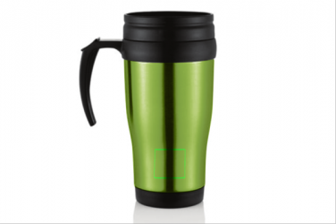 Logo trade promotional giveaway photo of: Stainless steel mug, green