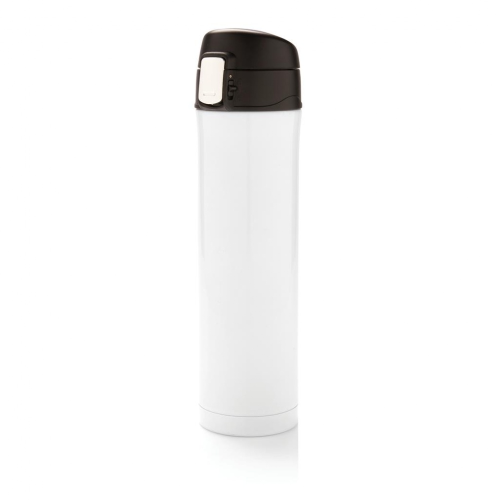 Logotrade promotional product picture of: Easy lock vacuum flask, white/black
