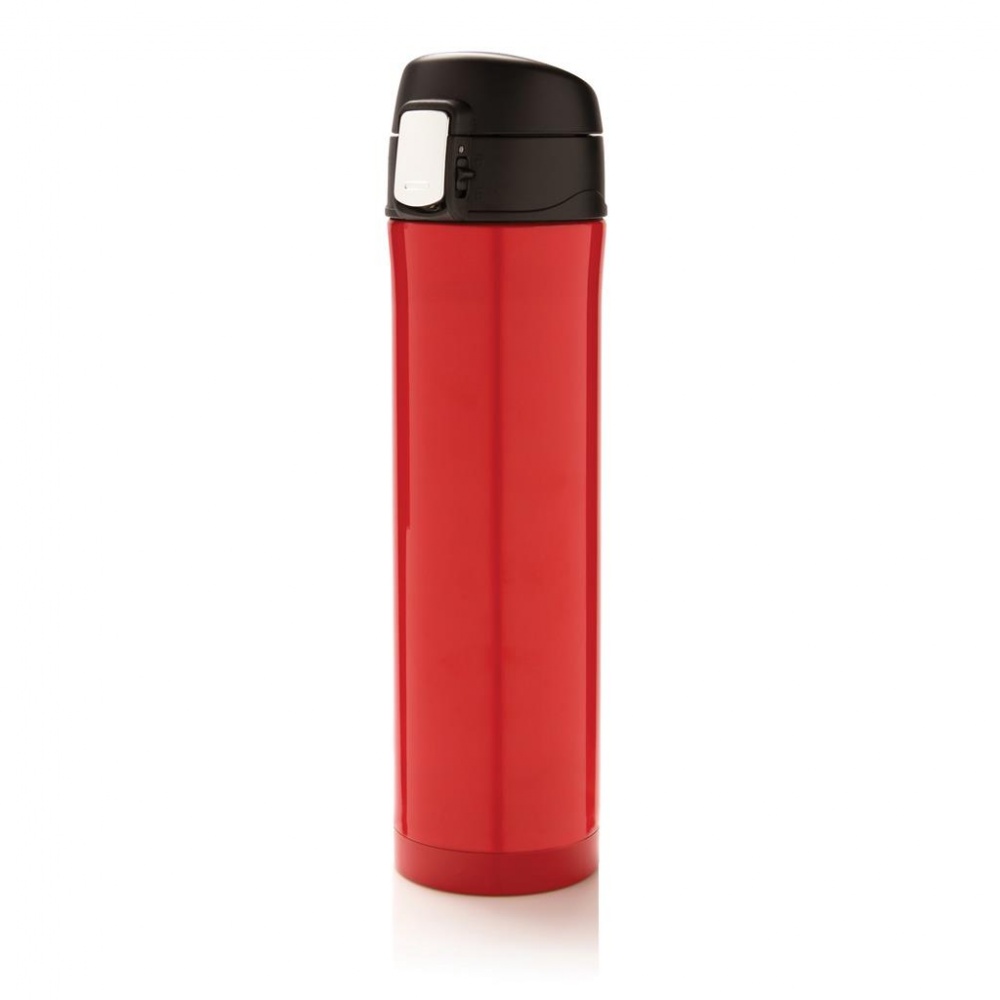 Logotrade promotional gift image of: Easy lock vacuum flask, red/black