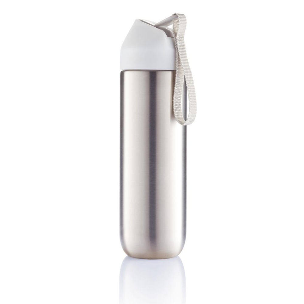 Logo trade advertising product photo of: Neva water bottle metal 500ml, white