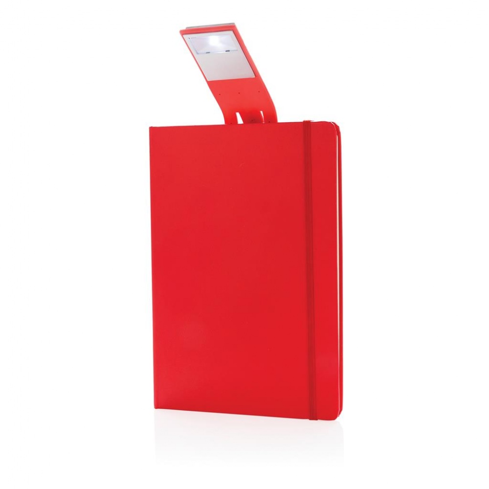 Logo trade corporate gifts picture of: A5 Notebook & LED bookmark, red