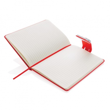 Logo trade corporate gifts picture of: A5 Notebook & LED bookmark, red