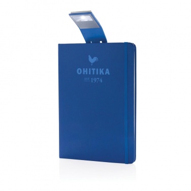 Logotrade promotional giveaway image of: A5 Notebook & LED bookmark, blue