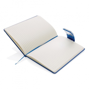Logo trade promotional items image of: A5 Notebook & LED bookmark, blue