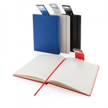 Logo trade promotional merchandise image of: A5 Notebook & LED bookmark, blue