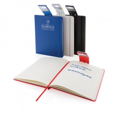 Logo trade promotional gifts image of: A5 Notebook & LED bookmark, blue