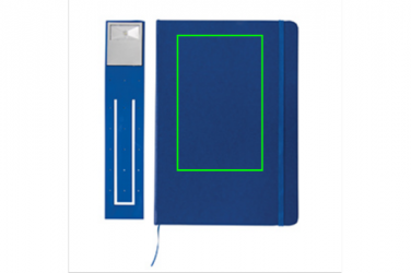 Logo trade promotional gift photo of: A5 Notebook & LED bookmark, blue