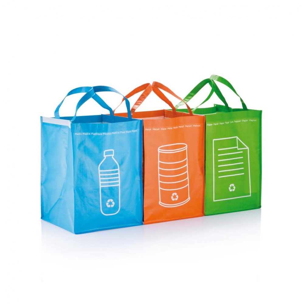 Logotrade promotional product image of: 3pcs recycle waste bags, green