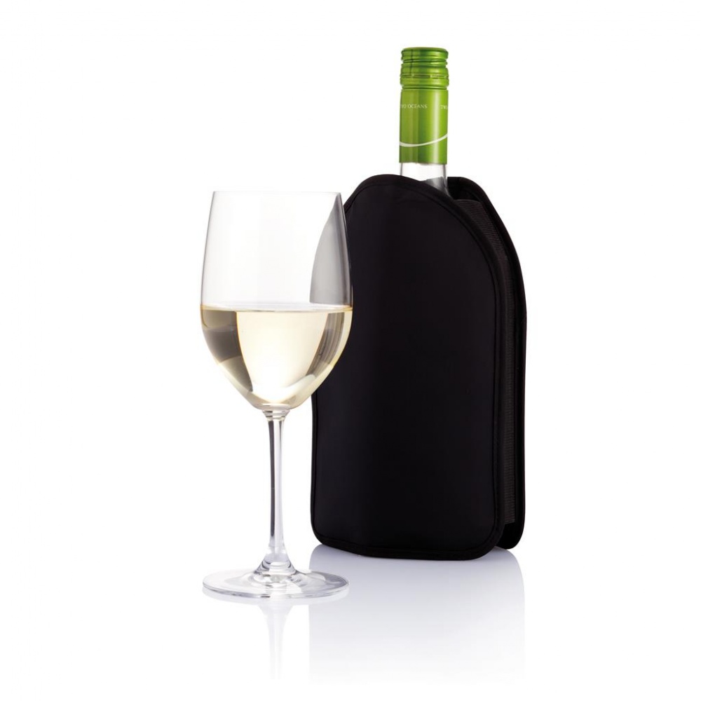 Logo trade promotional merchandise picture of: Wine cooler sleeve, black