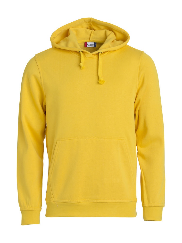 Logo trade promotional giveaways image of: Trendy basic hoody, yellow