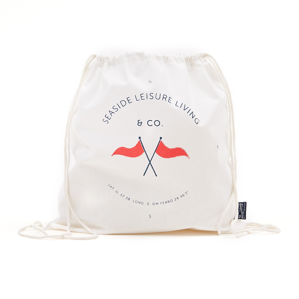Logo trade promotional item photo of: Cotton bag seaside flags, white
