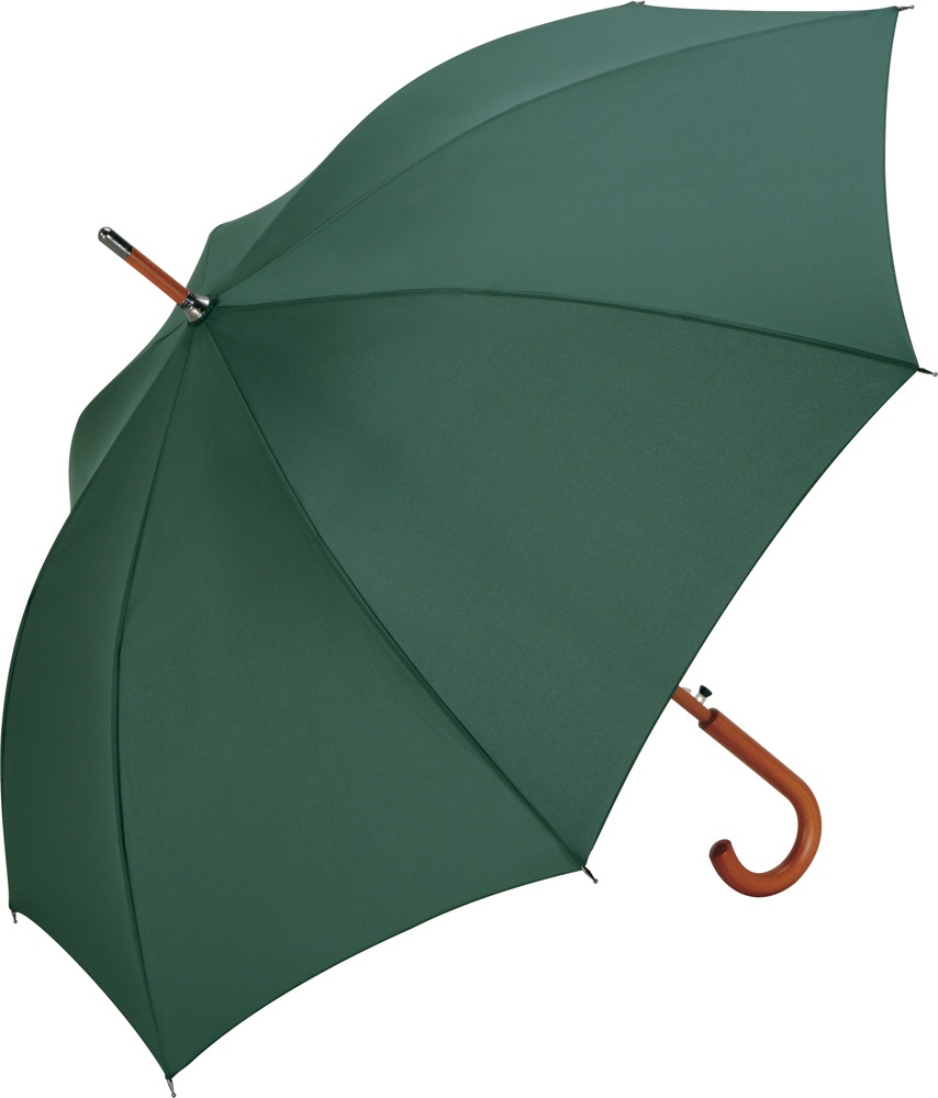Logo trade promotional merchandise picture of: AC woodshaft regular umbrella, dark green