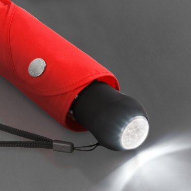 Logo trade advertising products image of: Mini umbrella Safebrella® LED light 5171, Red