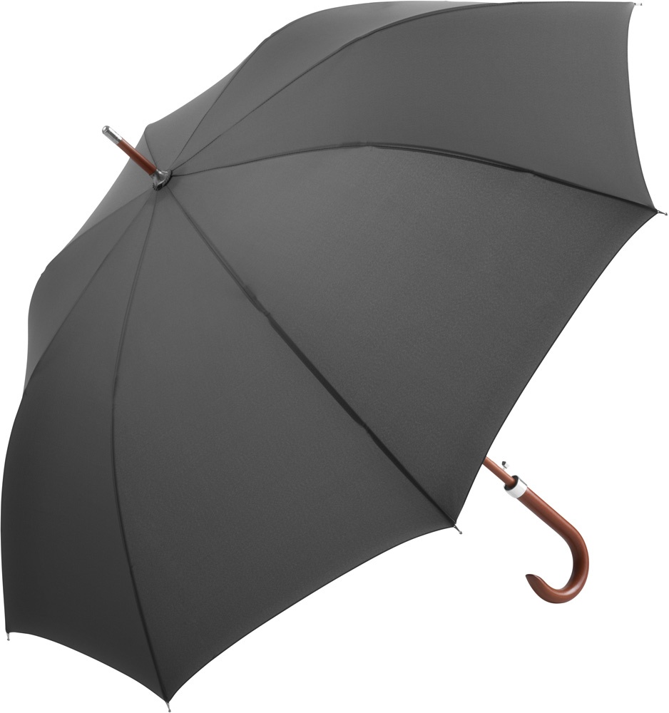 Logo trade promotional giveaways image of: AC woodshaft golf umbrella FARE®-Collection, Grey