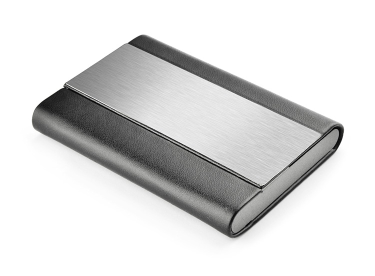 Logo trade advertising product photo of: Business card holder DISA, Silver