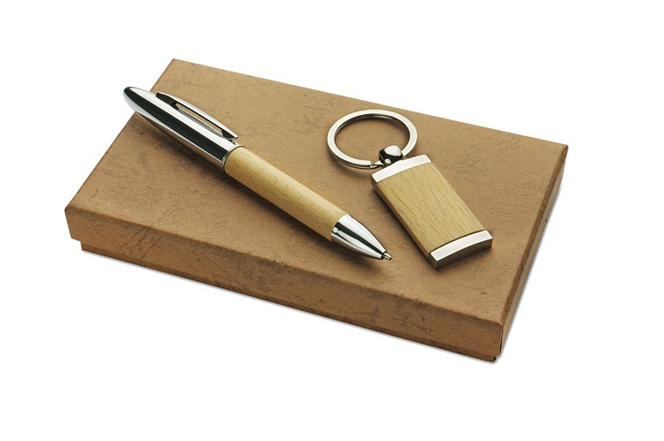 Logo trade corporate gift photo of: Gift set FRED, Beige