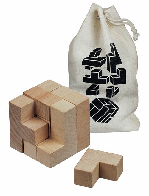 Logotrade promotional products photo of: Puzzle game CUBE, Beige