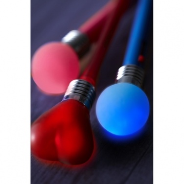 Logo trade business gifts image of: Ball pen "heart", Red