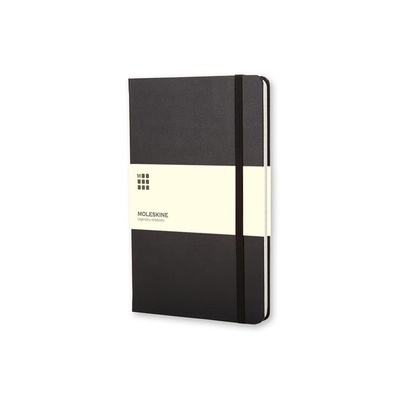 Logo trade advertising products image of: Moleskine large notebook, lined pages, hard cover, black