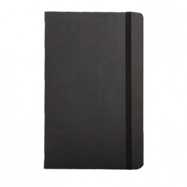 Logo trade promotional merchandise image of: Moleskine large notebook, lined pages, hard cover, black