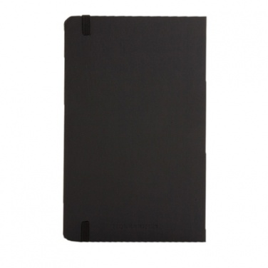 Logo trade promotional merchandise photo of: Moleskine large notebook, lined pages, hard cover, black