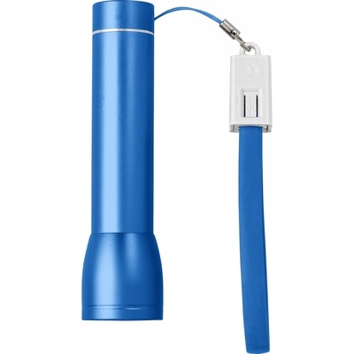 Logo trade promotional gifts image of: Power bank 2000 mAh, torch, blue