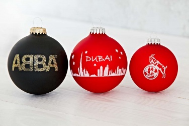 Logotrade promotional product image of: Christmas ball with 1 color logo, 8 cm