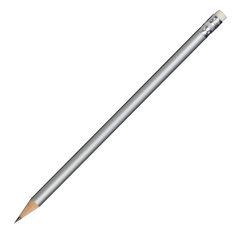 Logo trade advertising products picture of: Wooden pencil, silver