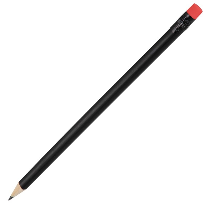 Logo trade corporate gift photo of: Wooden pencil, red/black
