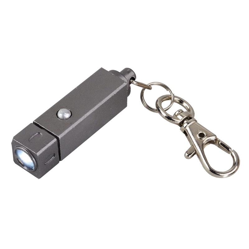 Logo trade promotional merchandise photo of: Muscle LED torch keyring, graphite