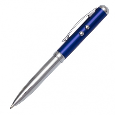 Logo trade promotional products image of: Supreme ballpen with laser pointer - 4 in 1, blue