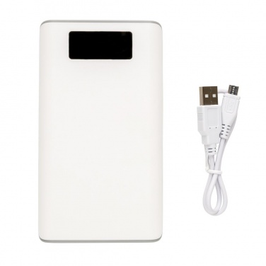 Logotrade promotional product picture of: 10.000 mAh powerbank with display, white