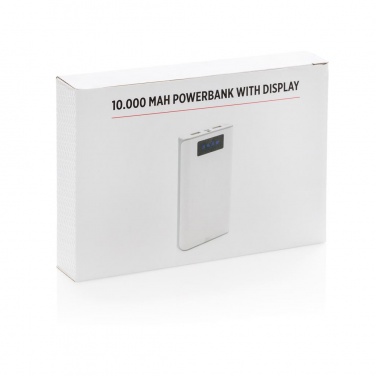 Logotrade promotional merchandise picture of: 10.000 mAh powerbank with display, white