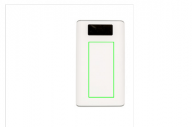 Logo trade promotional giveaways image of: 10.000 mAh powerbank with display, white