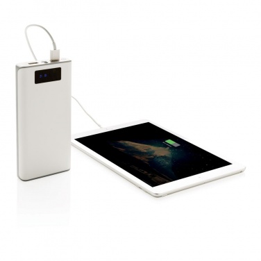 Logotrade promotional giveaway image of: 20.000 mAh powerbank with display, white