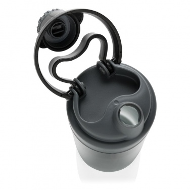 Logo trade promotional giveaways picture of: Leakproof bottle with wireless earbuds, black